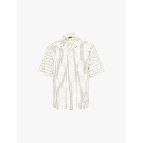 Barena Venezia Camp-Collar Stripe-Pattern Cotton Shirt