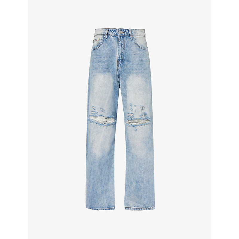  Basketcase Lax busted-knee relaxed-fit denim jeans