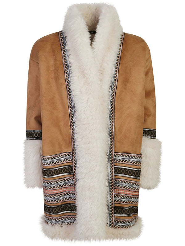 Bazar De Luxe Faux Fur Detail Coat