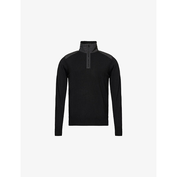 Belstaff Kilmington Quilted-and-Padded-Panels Regular-Fit Wool Jumper