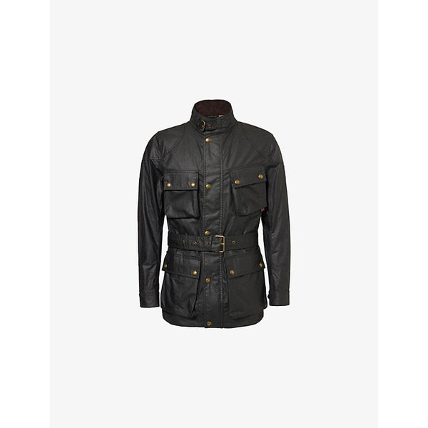 Belstaff Trialmaster Belted Four-Buttoned-Pockets Regular-Fit Waxed-Cotton Jacket