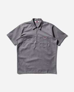 Ben Davis Men s Solid 1/2 Zip Shortsleeve Shirt Light Grey