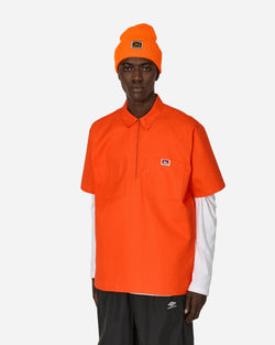 Ben Davis Solid 1/2 Zip Shortsleeve Shirt Orange