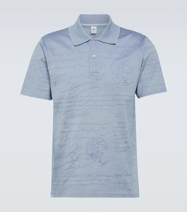 Berluti Scritto cotton piqué polo shirt | LYBSTORE