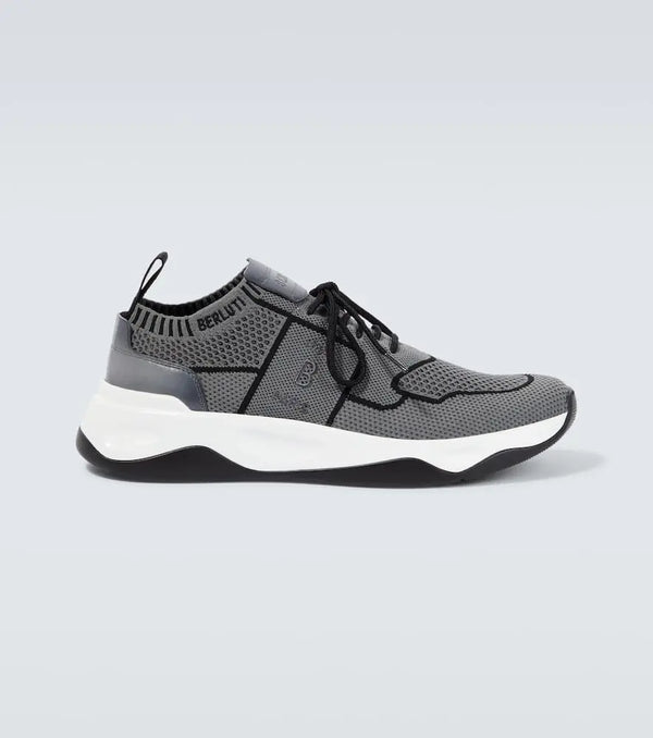 Berluti Shadow knitted and leather sneakers