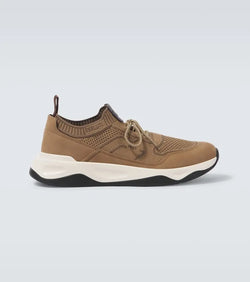 Berluti Shadow knitted and suede sneakers