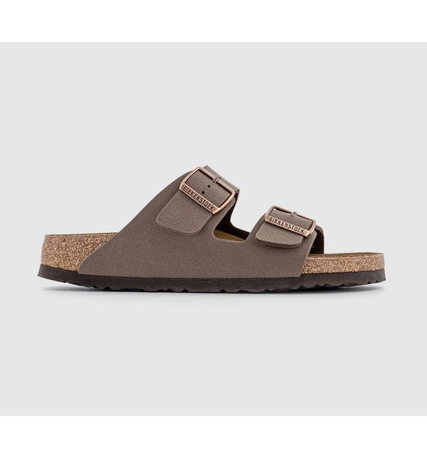 Birkenstock Boys Arizona Two Strap Sandals F Mocha Birko Flor Synthetic Upper In Brown