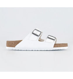 Birkenstock Mens Arizona Two Strap Sandals White Birko