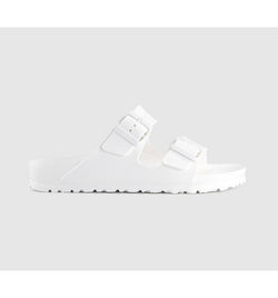 Birkenstock Mens Arizona Two Strap Sandals White Eva Leather