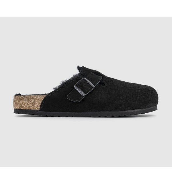 Birkenstock Mens Boston Shearling Clogs Black