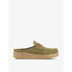 Birkenstock Naples contrast-stitch suede clogs