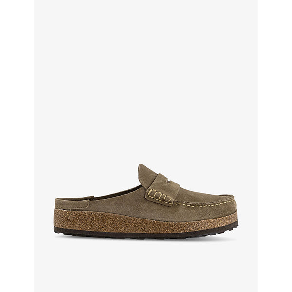 Mens Birkenstock Naples contrast-stitch suede clogs