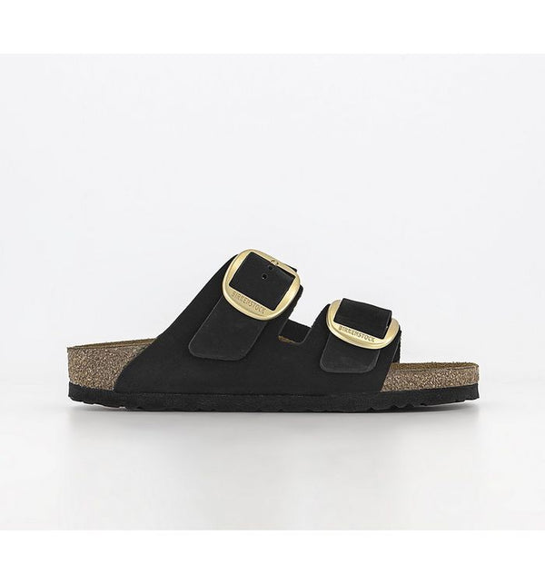 Birkenstock Womens Arizona Big Buckle Sandals Black Nubuck