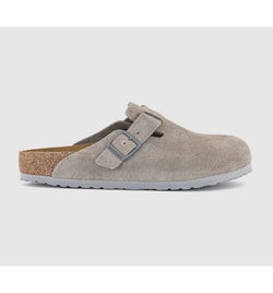 Birkenstock Womens Boston Clogs Stone Coin In Grey