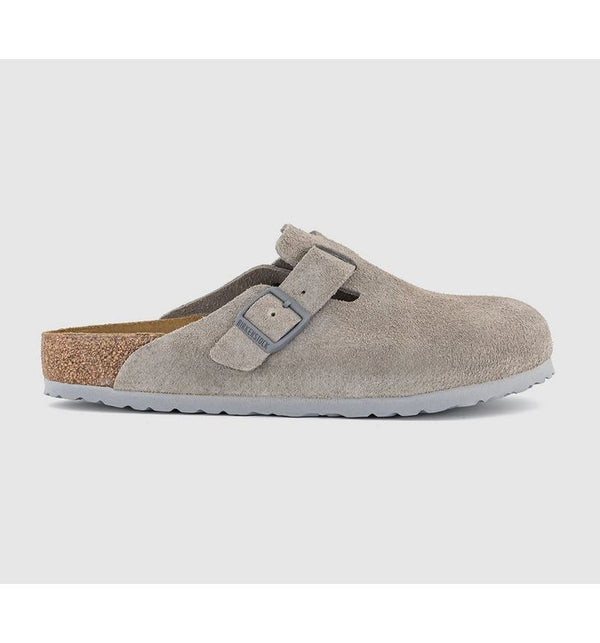 Birkenstock Womens Boston Clogs Stone Coin In Grey