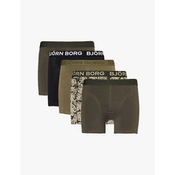 Mens Bjorn Borg Pack of five logo-waistband stretch-cotton boxers