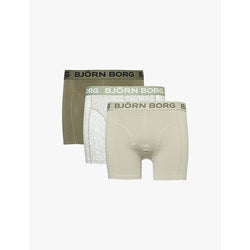 Mens Bjorn Borg Pack of three logo-waistband stretch-cotton boxers