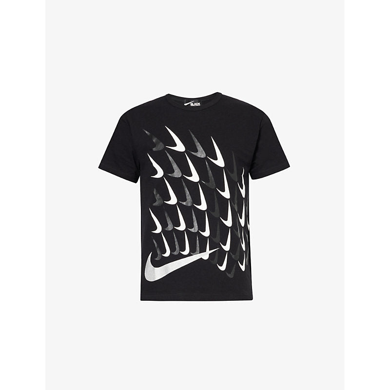 Mens Black Comme Des Garcon Black Comme des Garçons x Nike Swoosh regular-fit cotton-jersey T-shirt