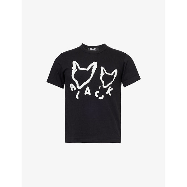 Mens Black Comme Des Garcon Wolf graphic-print cotton T-shirt