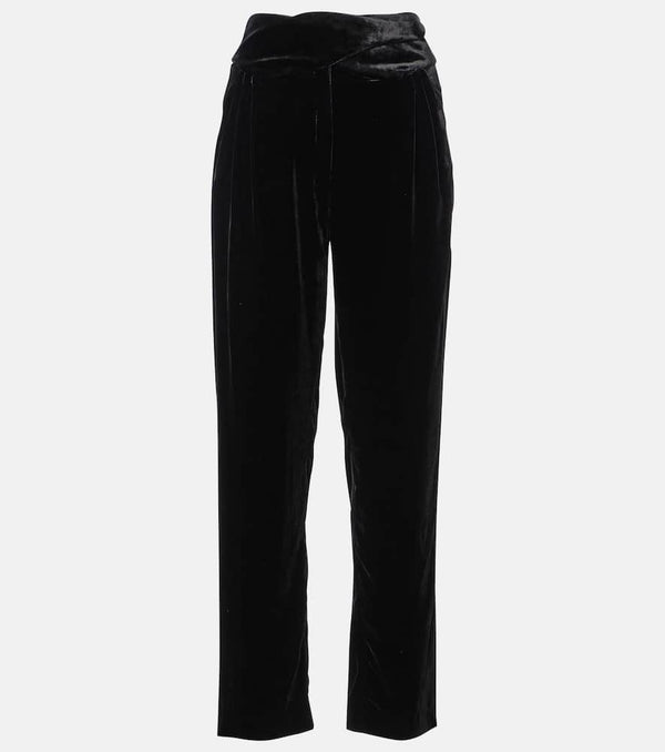 Blazé Milano Afterglow high-rise velvet slim pants