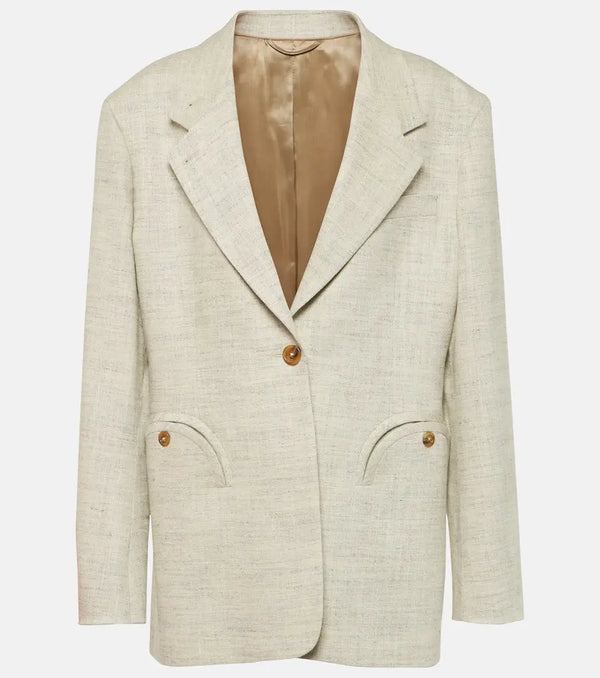 Blazé Milano Laluna Daisy linen and silk-blend blazer | LYBSTORE