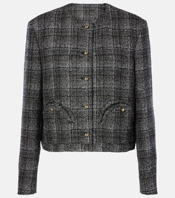 Blazé Milano Lulua Shamo checked cropped wool-blend jacket