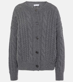 Blumarine Cable-knit wool and cashmere cardigan