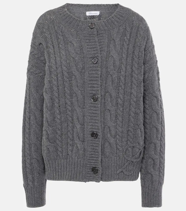 Blumarine Cable-knit wool and cashmere cardigan | LYBSTORE