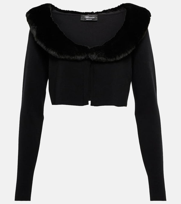 Blumarine Faux fur-trimmed cardigan