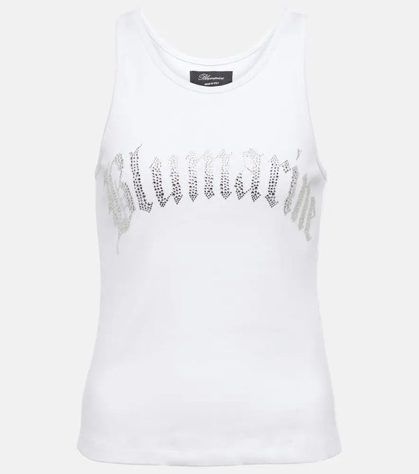 Blumarine Logo cotton tank top | LYBSTORE