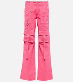 Blumarine Low-rise denim cargo pants