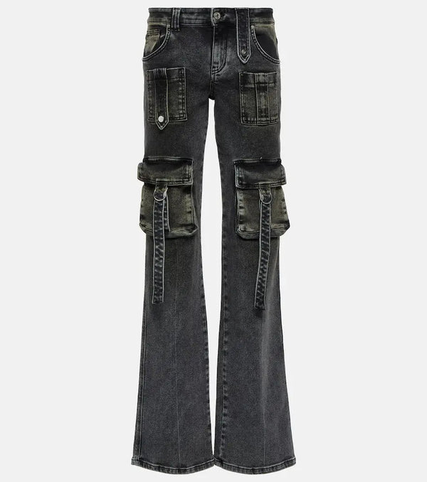 Blumarine Low-rise denim cargo pants | LYBSTORE