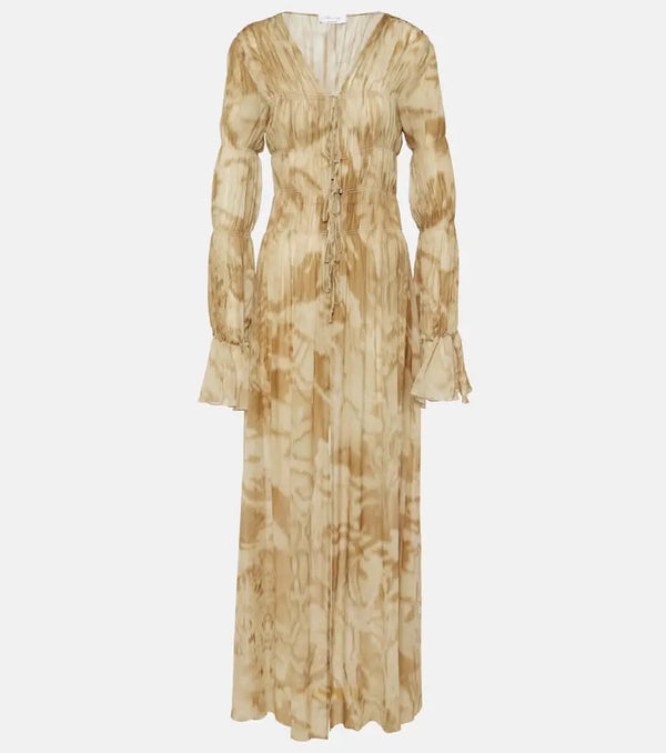 Blumarine Printed ruched maxi dress | LYBSTORE