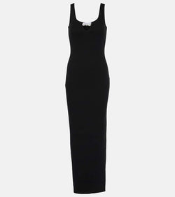 Blumarine Ribbed-knit cotton-blend maxi dress | LYBSTORE