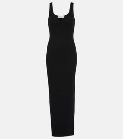 Blumarine Ribbed-knit cotton-blend maxi dress