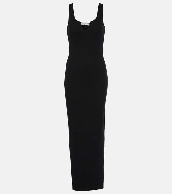 Blumarine Ribbed-knit cotton-blend maxi dress