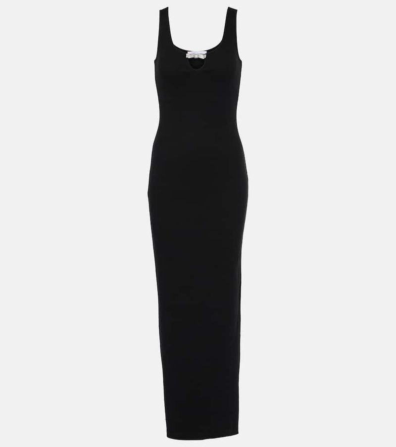 Blumarine Ribbed-knit cotton-blend maxi dress