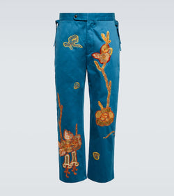 Bode Bell Flower cotton pants