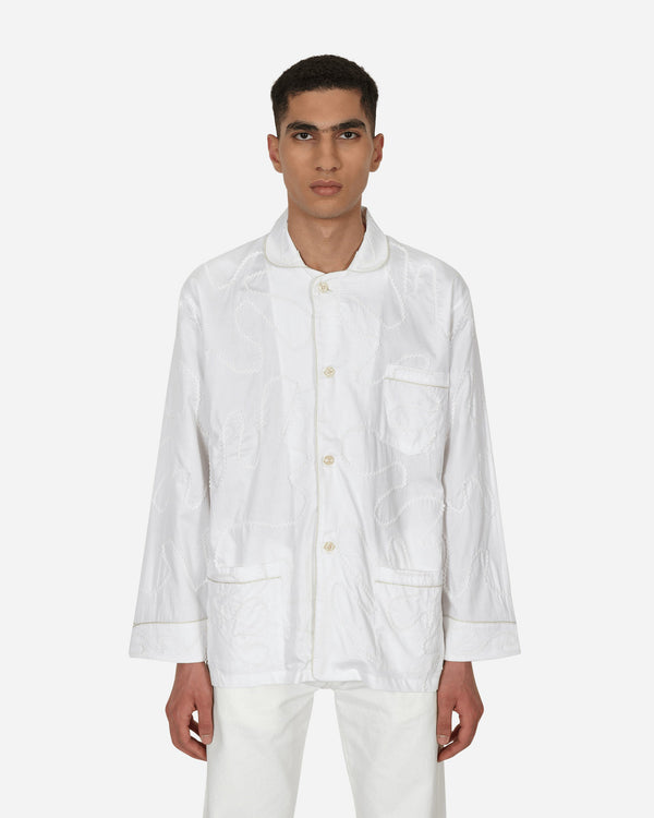 Bode RickRack Pajama Shirt White