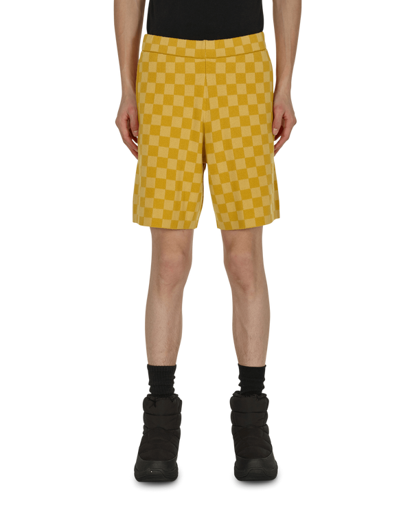 Bode Duotone Checkerboard Shorts Yellow