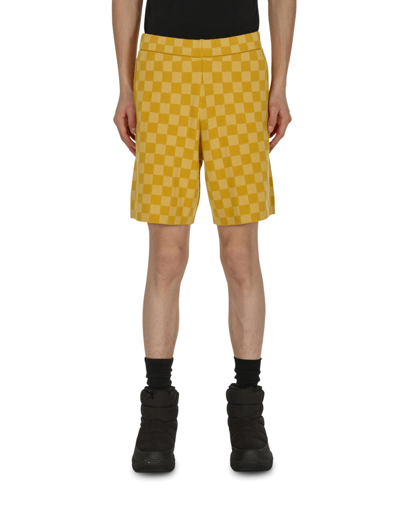 Bode Duotone Checkerboard Shorts Yellow