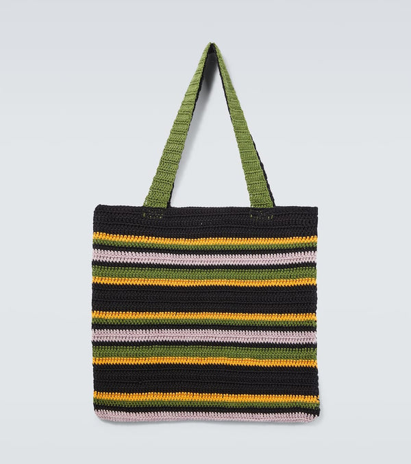 Bode Harbor Stripe crochet cotton tote bag