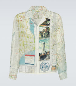 Bode New York City Map silk shirt | LYBSTORE