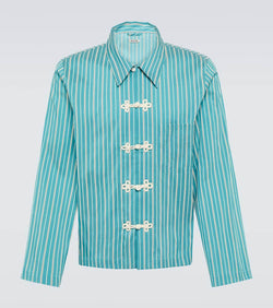 Bode Shore Stripe cotton-blend shirt | LYBSTORE