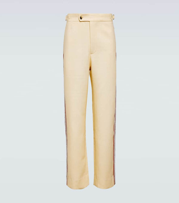 Bode Stria beaded cotton straight pants | LYBSTORE