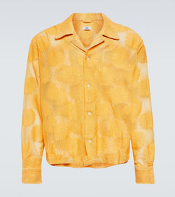 Bode Sunflower cotton-blend lace shirt