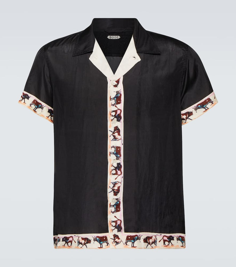 Bode Taureau printed silk shirt