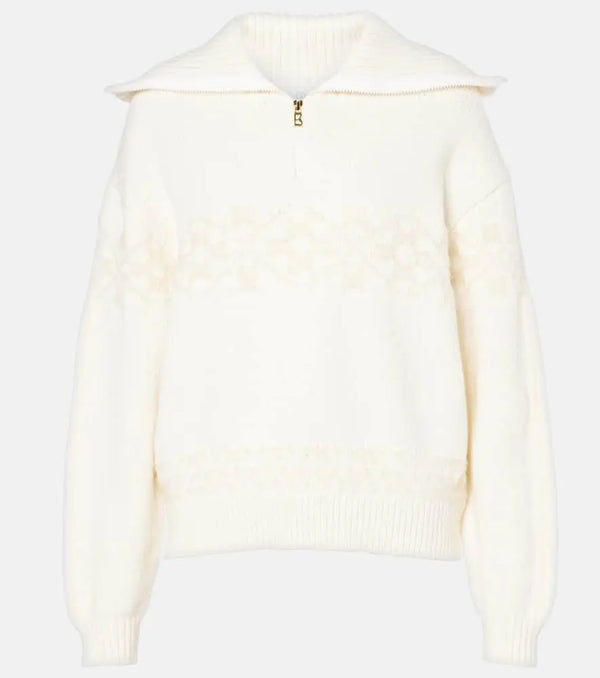 Bogner Elana jacquard wool-blend half-zip sweater