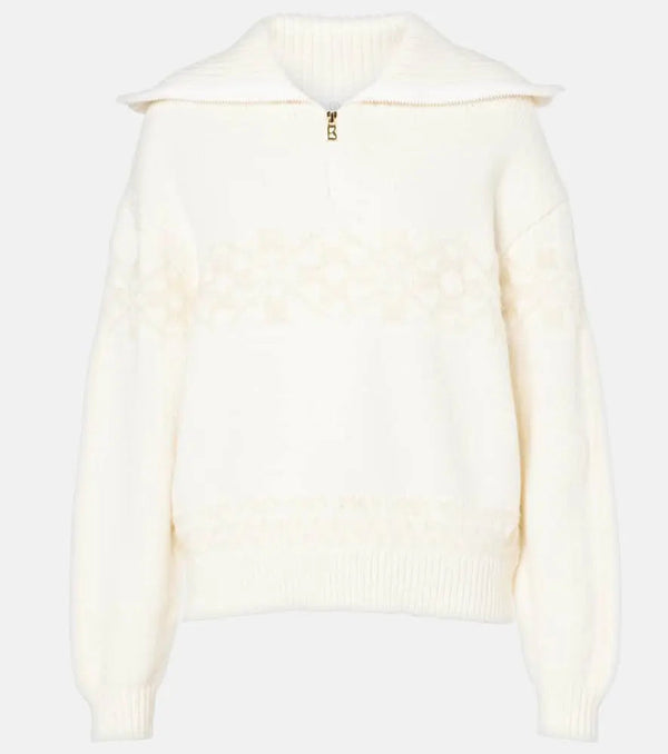 Bogner Elana jacquard wool-blend half-zip sweater | LYBSTORE