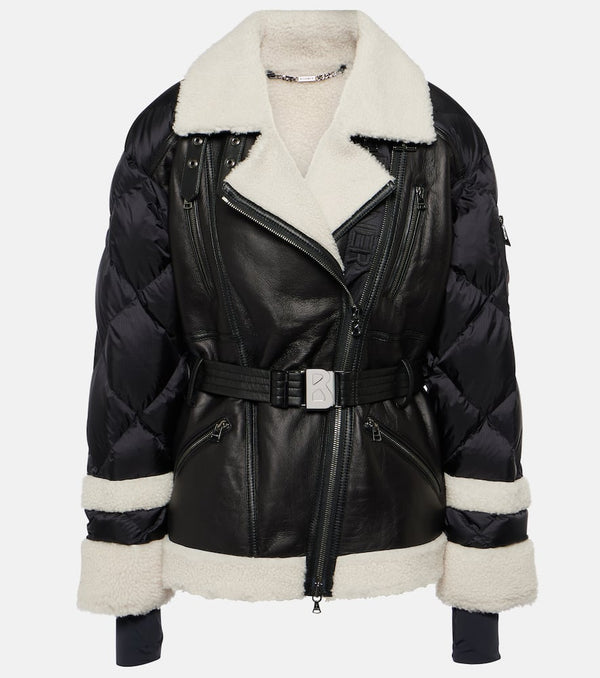 Bogner Luna leather and shearling down jacket